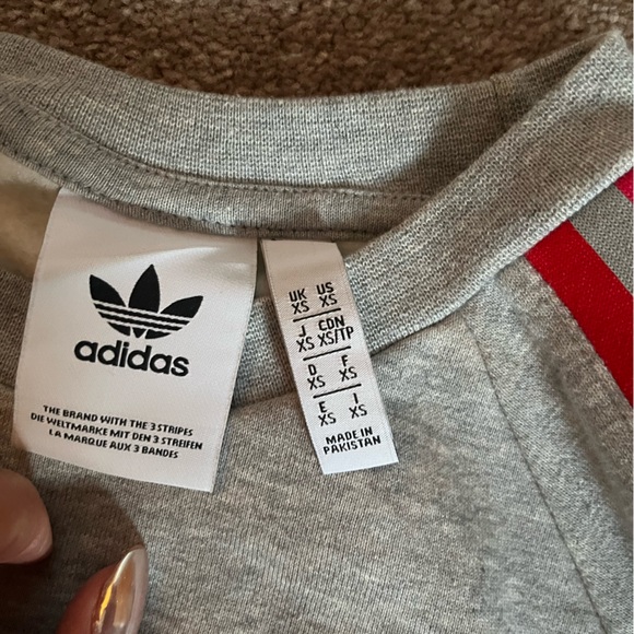 Adidas color striped sweatshirt. Size Small. - Picture 4 of 4